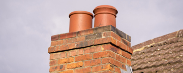 A chimney stack on a home